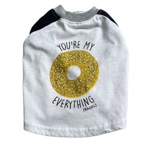 Top Paw Dog Graphic Tee You’re My Everything (Bagel) White Black Size Small